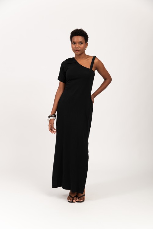 Vestido Longo Um Ombro Só Preto