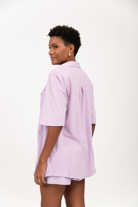 Chemise Com Top Franzido Lilás