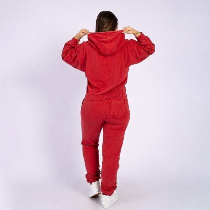 Conjunto Com Capuz E Calça Jogger Fúcsia