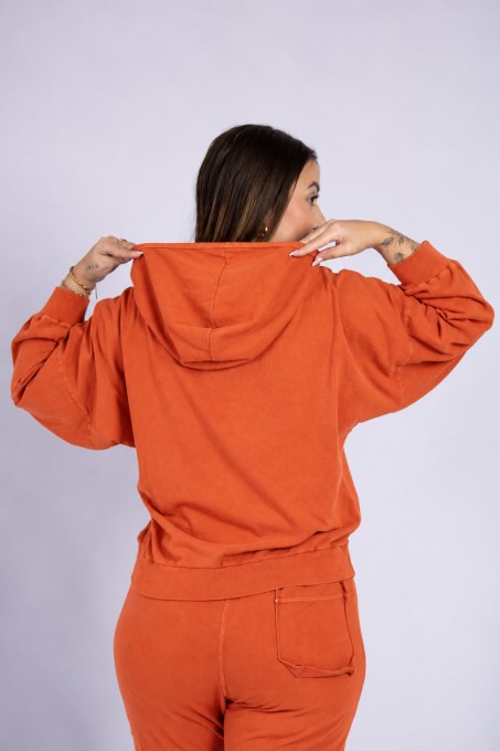 Conjunto Com Capuz E Calça Jogger Telha